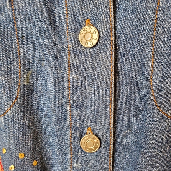 Vintage Lighthouse Apparel Denim Floral Jacket - Picture 6 of 7